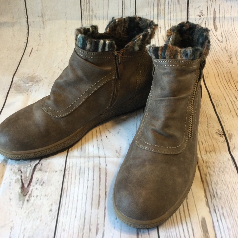 Patrizia by Spring Step Brown Ankle Boots Tracie Fur Lining  Zip casual 10 - Picture 4 of 10